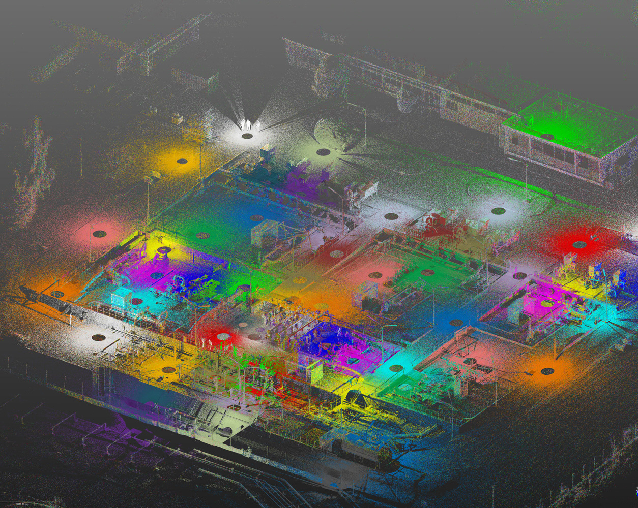 3D dots cloud by color scan position